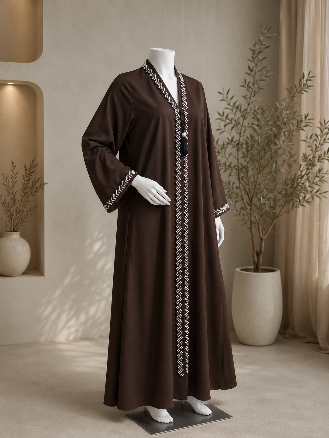 Criss Cross Lace Abaya